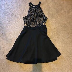 Speechless black and lace peekaboo dress